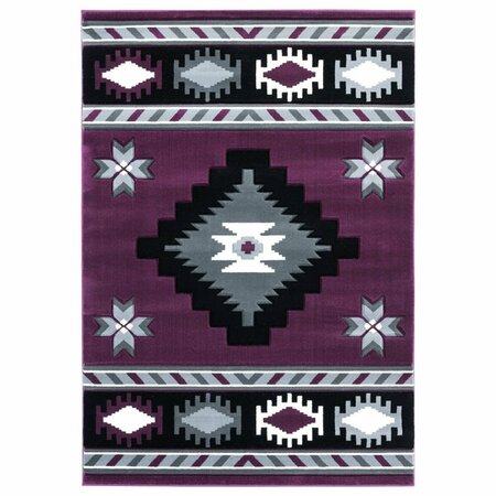 UNITED WEAVERS OF AMERICA 7 ft. 10 in. x 10 ft. 6 in. Bristol Caliente Plum Rectangle Area Rug 2050 10482 912